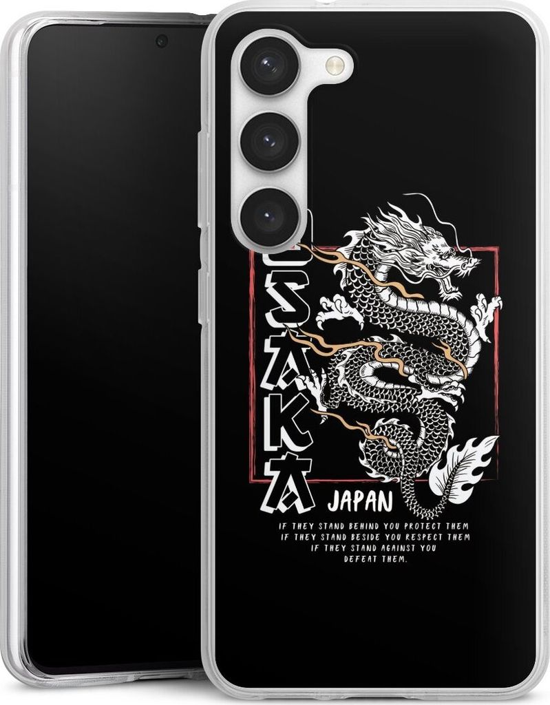 DeinDesign Handyhülle für Samsung Galaxy S23 Silikon Hülle Case Smartphone Schutzhülle Drache Japan Meer