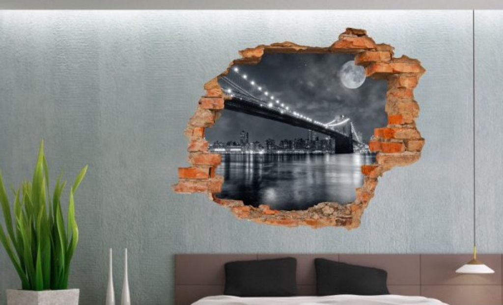 Wandbild Manhatten Sticker 3D Foto Tapete Wandtattoo ca. 125x100 cm #1480