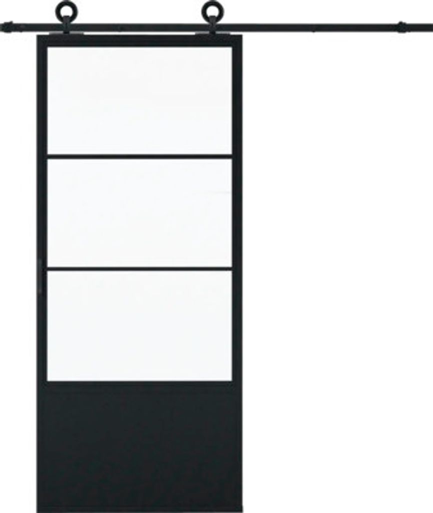 Pertura Schiebetür Komplett-Set Jarn 04 Satin 1000x2150 mm inkl. Laufschiene mit Rad,Griff-Set