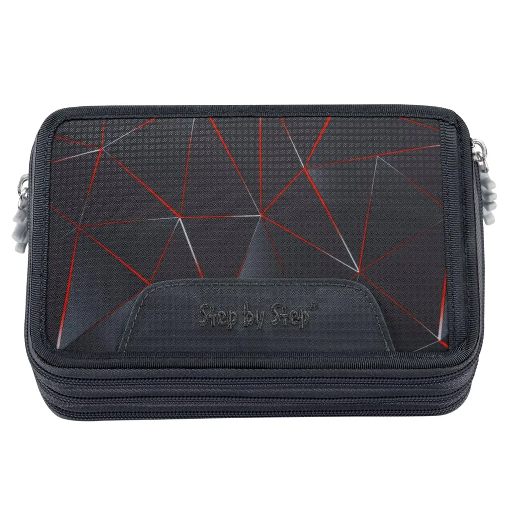 Step by Step Trousse XXL Dragon Drako - Plumier Triple Gris avec 3 Volets
