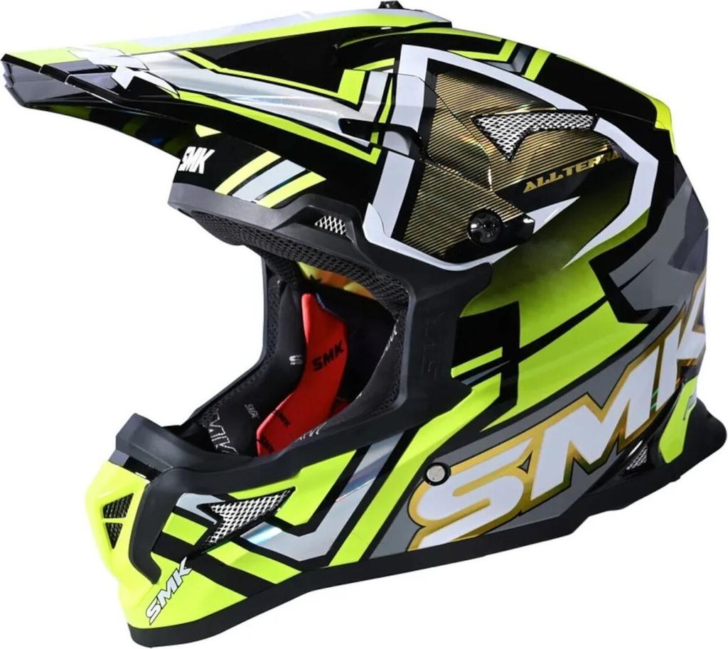 SMK Allterra X-Aces Motocross Helm, schwarz/grau/gelb, 2XL (62)