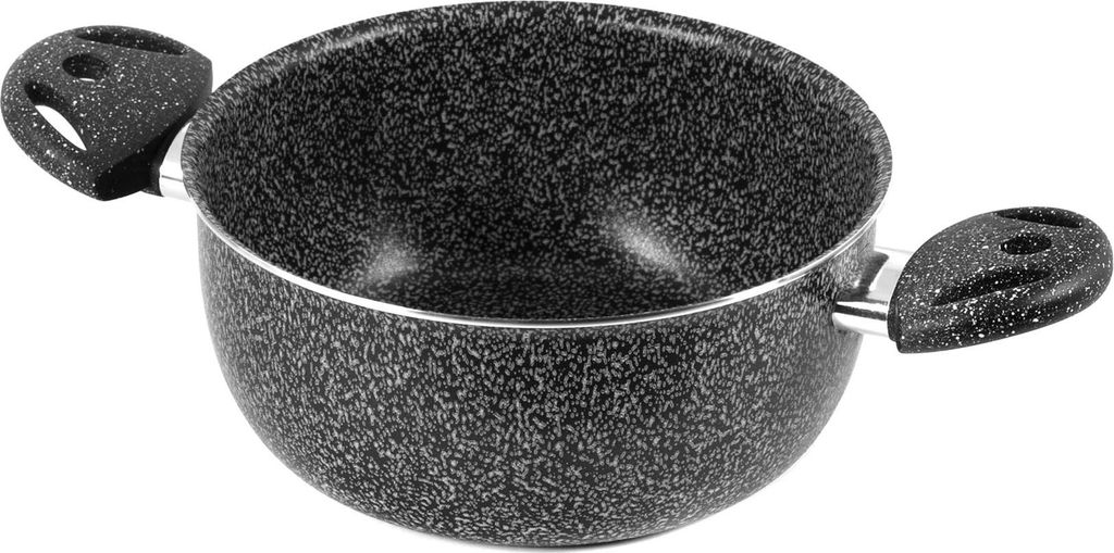 Home Stone Schmortopf mit 2 Griffen, Stein/Kunststoff, Grau/Schwarz, 28 cm