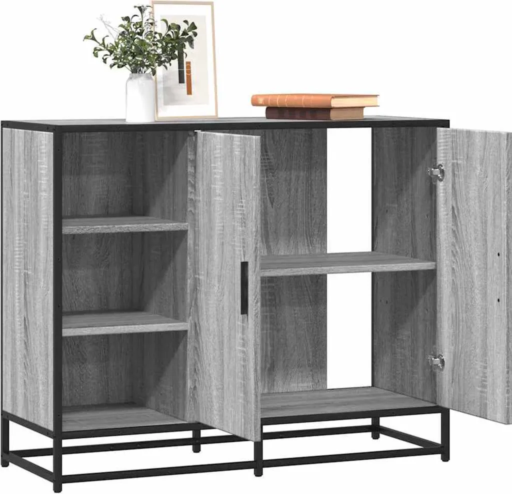 vidaXL Credenza Grigio Sonoma 92x35x76 cm | Mobile Soggiorno Design