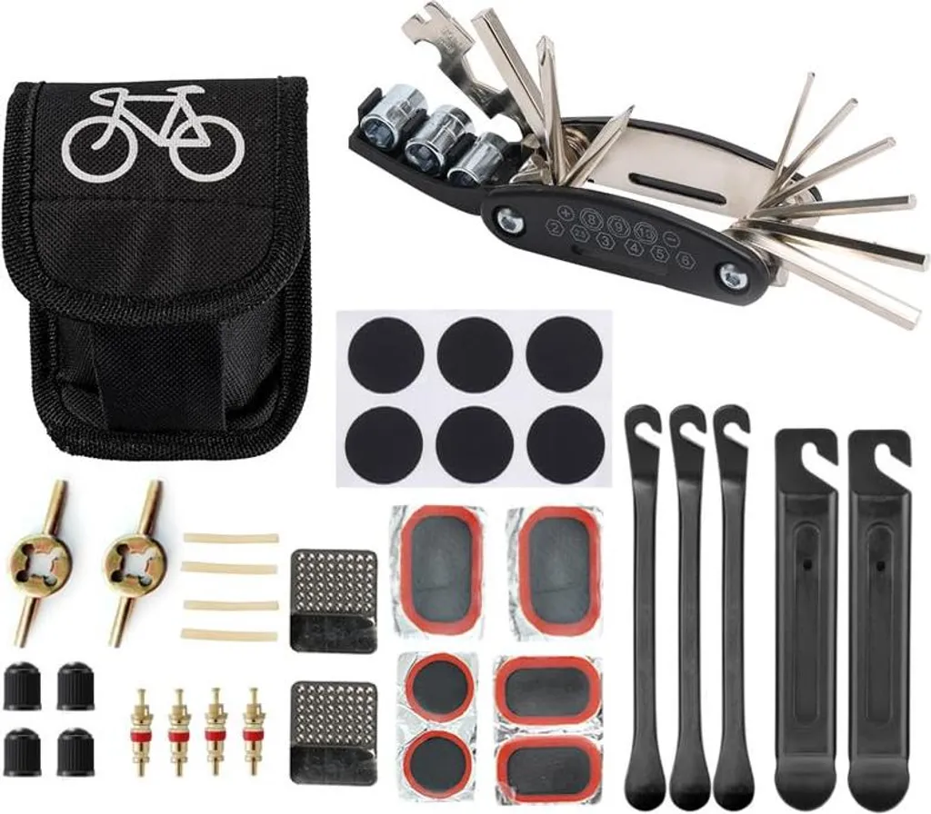 Multitool vélo 16 fonctions et kit de dépannage pneus en étui compact - 3