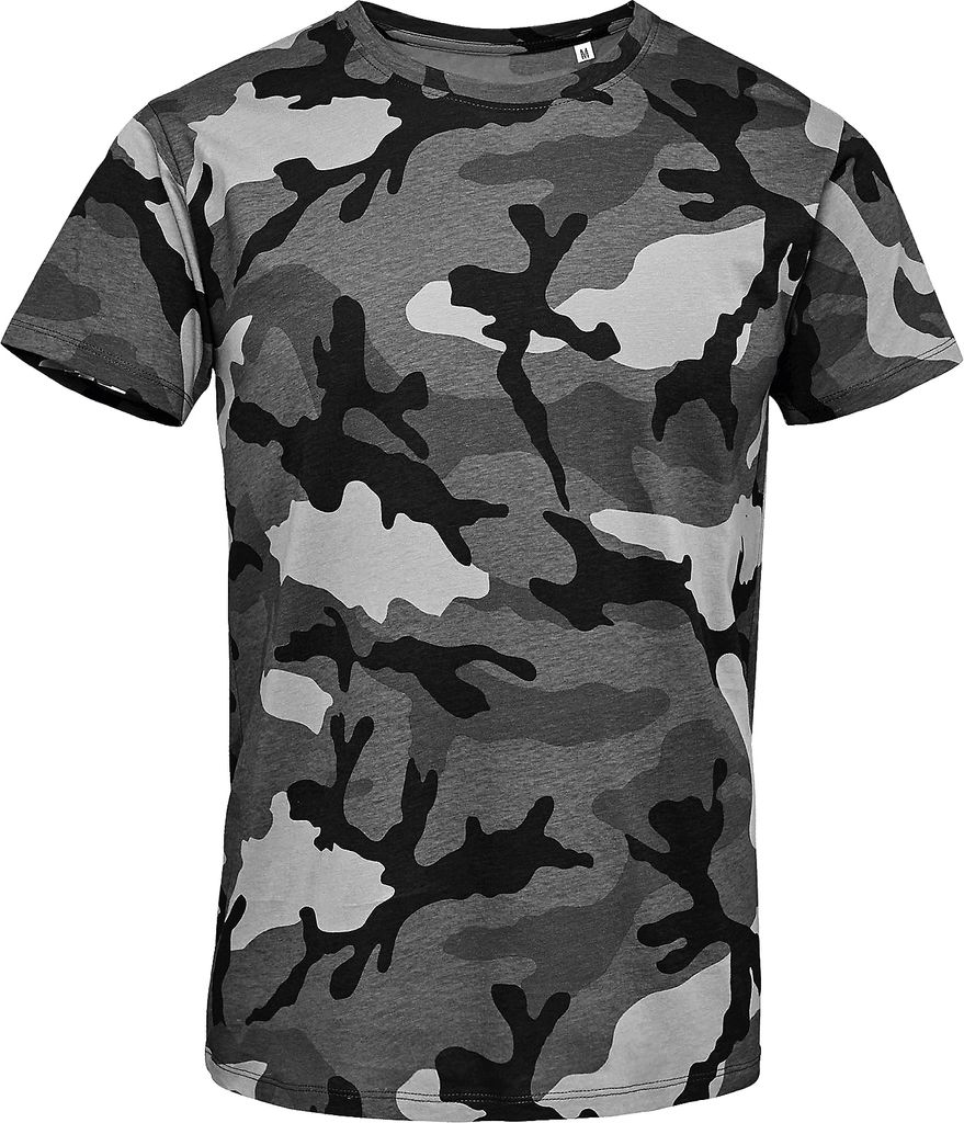 SOLS Herren Camo T-Shirt mit Tarnmuster, Kurzarm PC2166 (2XL) (Graues Tarnmuster)