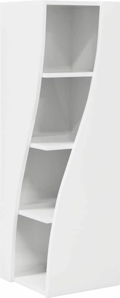 Eckschrank Hochglanz Weiß 32x32x102cm Holzwerkstoff