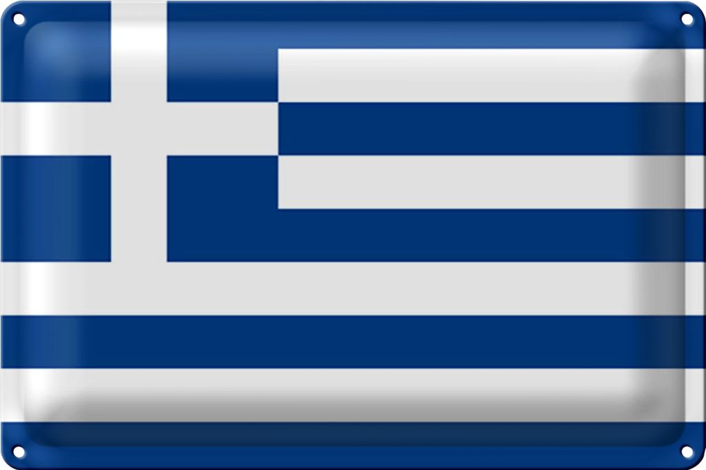 Blechschild Flagge Griechenland 30x20cm Flag of Greece