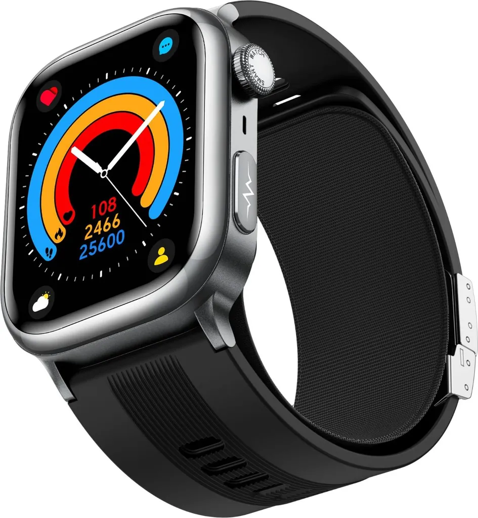 Montre Connectée Santé avec Mesure de Tension et ECG Écran AMOLED Noir - 5