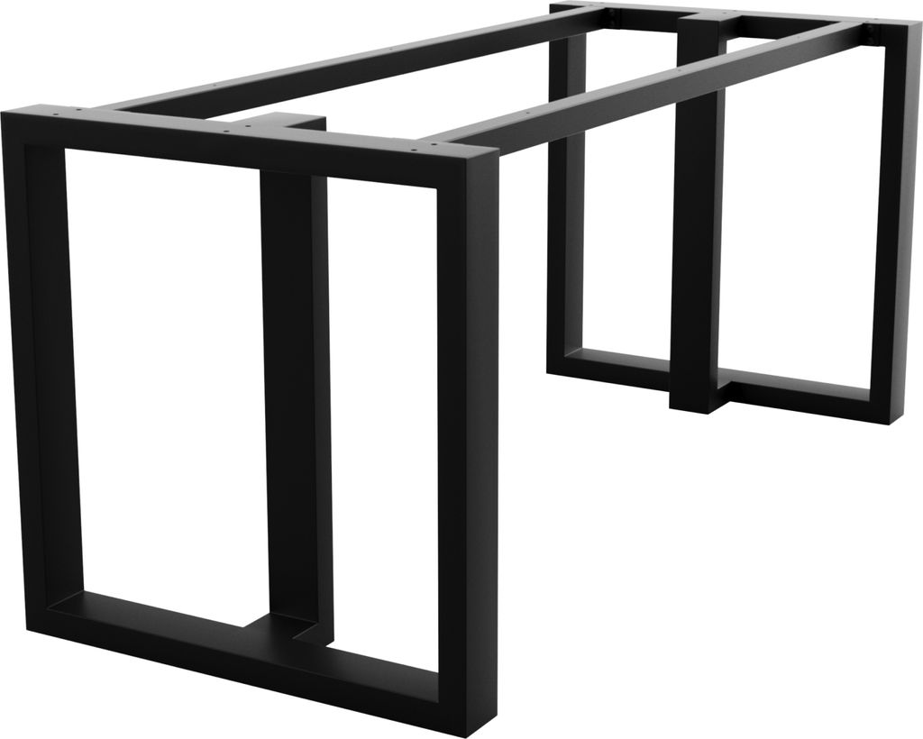 MetaloPro Tischbeine Metall, Schwerlast Stahl Schreibtisch Beine, Tischkufen Schwarz und Schrauben, Bodenschoner, Langlebig Tischgestell für Moder...