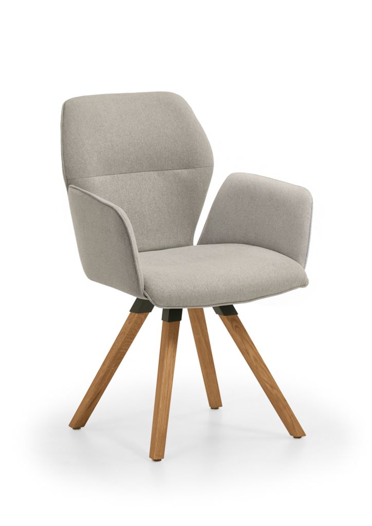 Niehoff Sitzmöbel Merlot Design-Armlehenenstuhl Stativ-Gestell Massivholz/Stoff