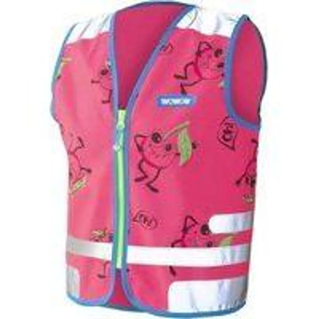 Gilet Réfléchissant Enfant Wowow Rose Comic Veggie de Haute Visibilité