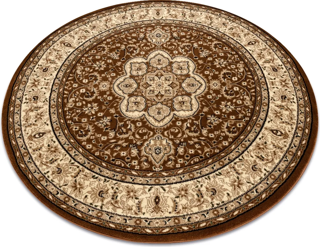 Tapis Royal ADR 521 Marron : Tapis Rond Anti-Poussière 150 cm Chic