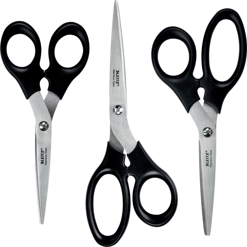 LEITZ Scheren-Set rund schwarz 3-teilig für Links- & Produktbild 