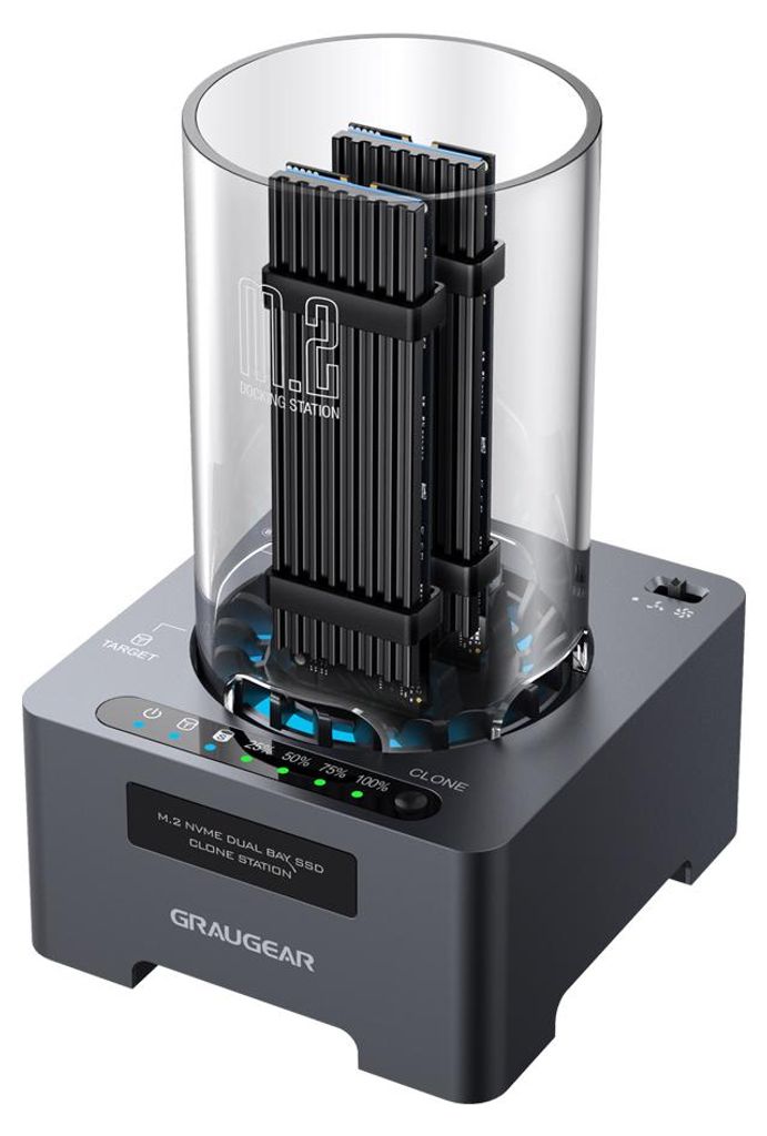 GrauGear Klonstation für M.2 NVMe/SATA SSDds & 2.5"/3.5" Produktbild 