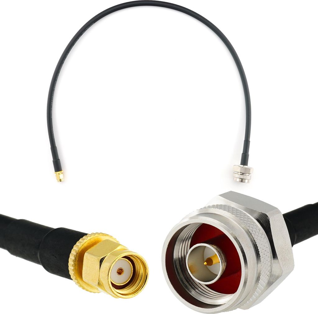 50cm RP-SMA Stecker auf N Stecker (Hex Kopf) Koaxialkabel — 0.5 Meter Verlustarmes HF-240 (LMR 240 Äquivalent) Antennenkabel Verlängerungskabel...