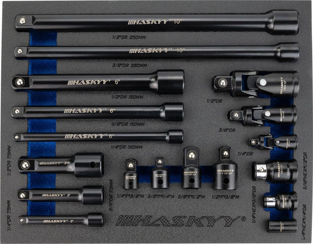 HASKYY Kipp Verlängerung 1/4 3/8 1/2 Zoll Steckschlüssel Produktbild 