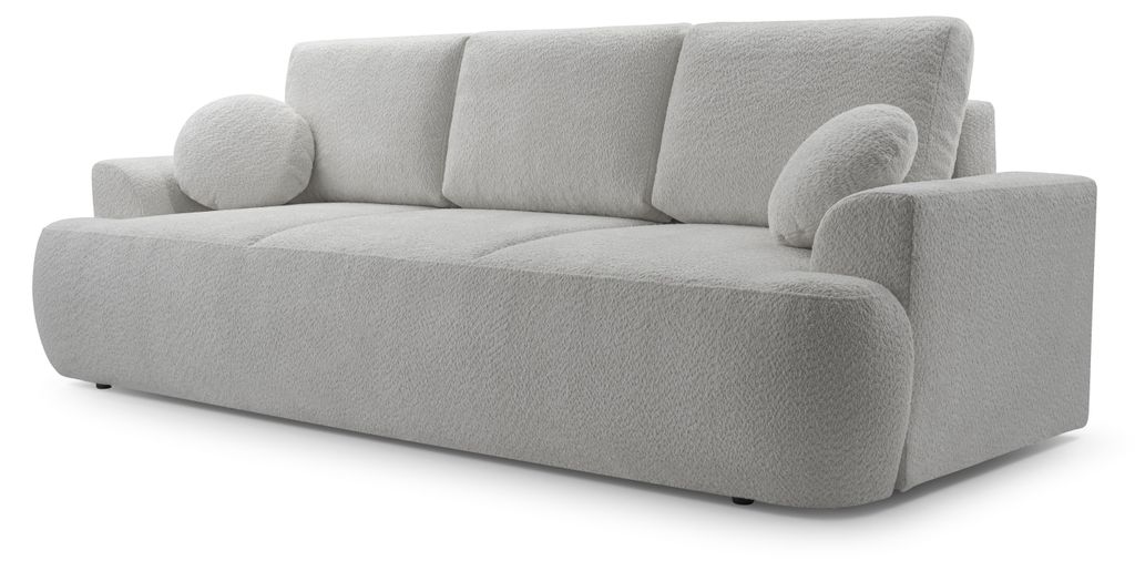 Sofa FILO mit Schlaffunktion, Schlafsofa, Wohnzimmersofa, Couch, Soffa, Bettsofa, Bucle-Stoff – Grau CORAL 75