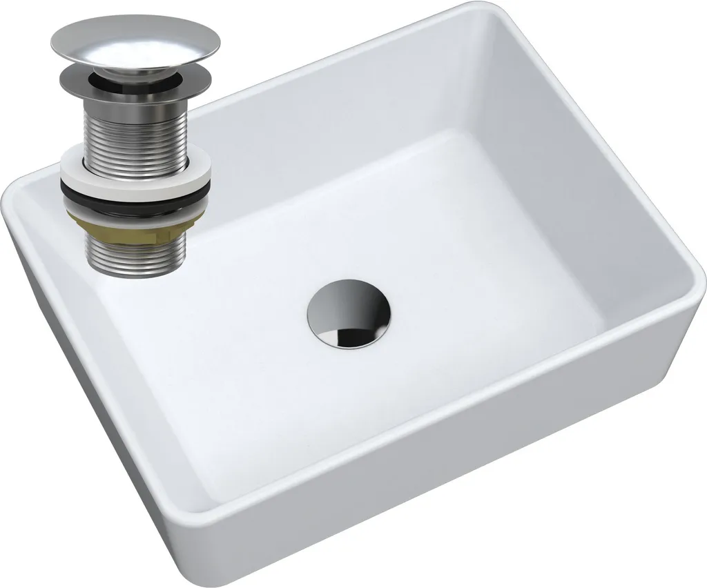 Plan de toilette avec vasque intégrée en granit Cork et finitions chrome