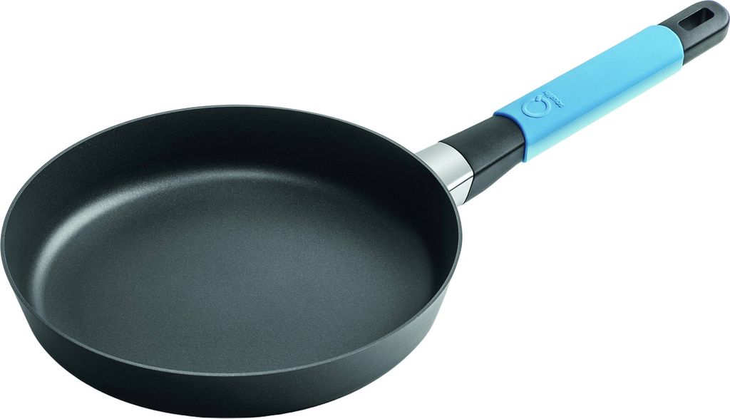Squality Flachpfanne, Hellblau, 24cm , 5cm hoch, 1.0l Volumen, Ergo-Griff, CERAN/GAS