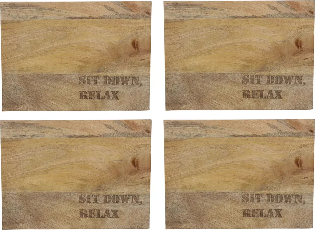 4 Sièges pour Caisses de Bière 41x30x2cm en Bois de Manguier Massif