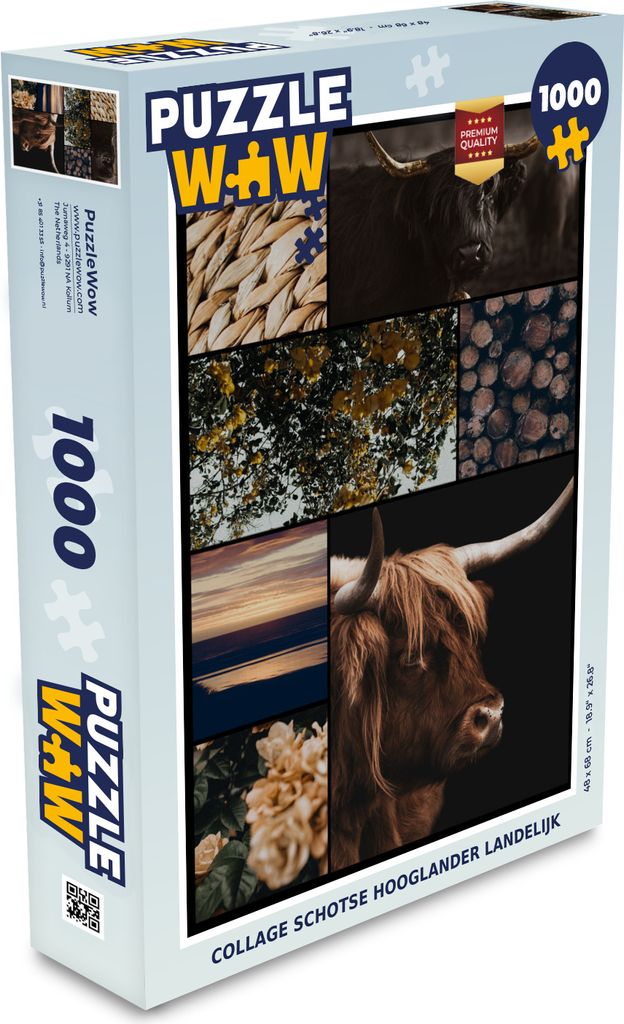 MuchoWow Puzzle 1000 Teile Schottischer Highlander - Garten - Baum - Blumen - Spielzeug - Alt und Jung - Spiele - Puzzeln