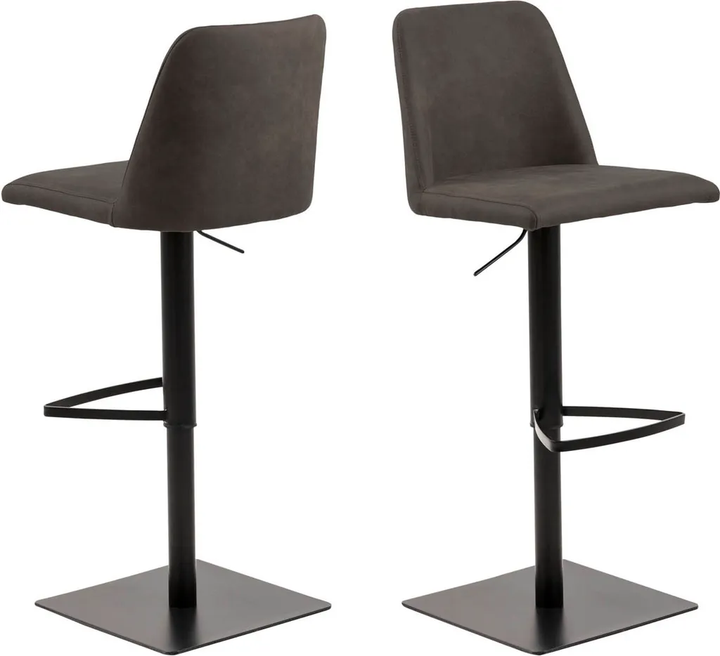 Tabouret de Bar pour Îlot Central Gris Pivotant et Réglable Avanja