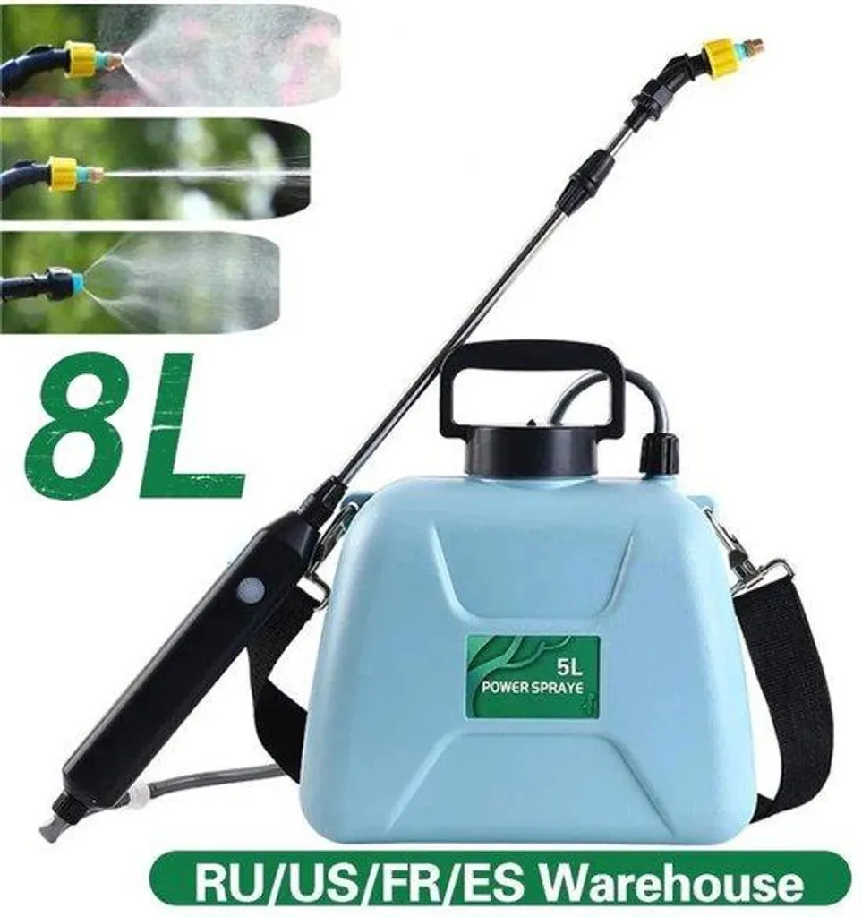 Pulvérisateur 8L USB-Ladbar 3.7V avec Sprinkler 3-Arm et Bandoulière