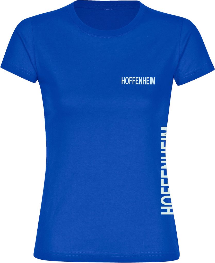 multifanshop Damen T-Shirt - Hoffenheim - Brust & Seite, blau, Größe XXL