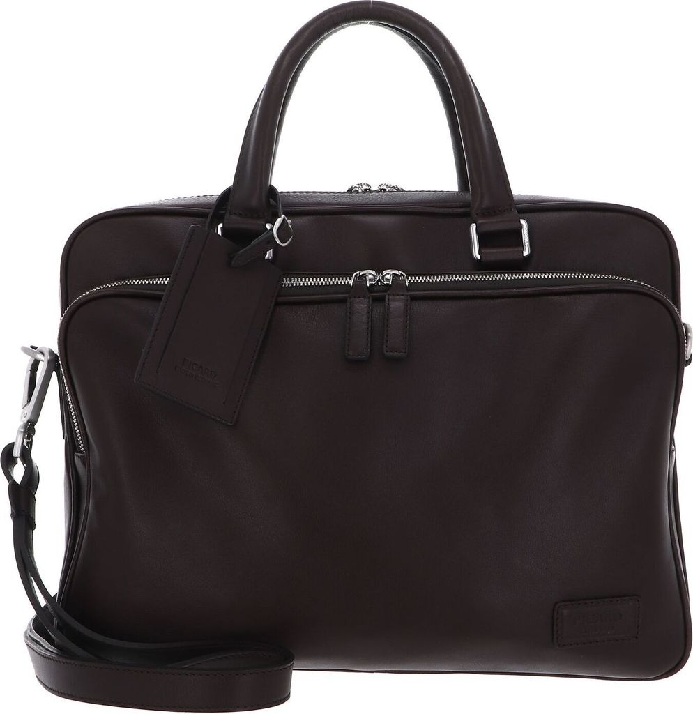 PICARD Businesstasche Umhängetasche mit Laptopfach Authentic Business Bag Coffee dunkelbraun
