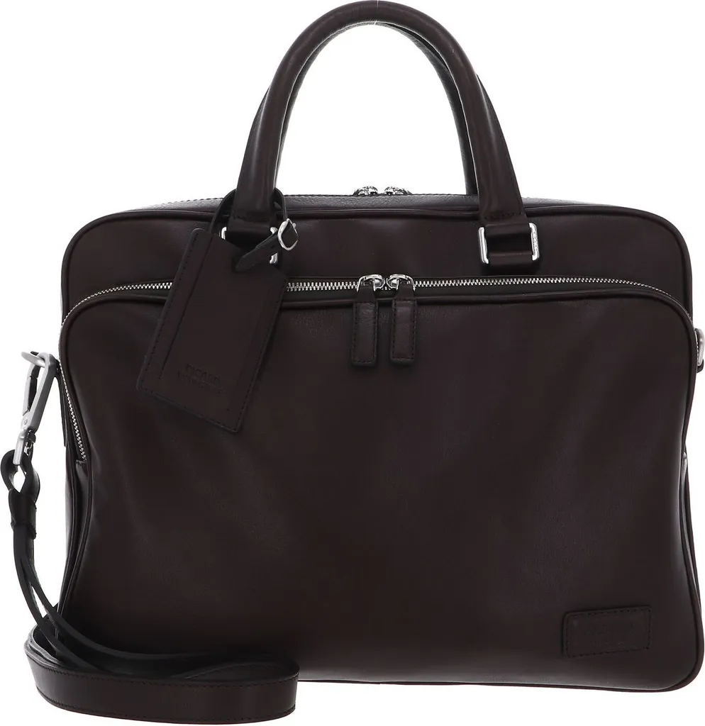 Sacoche Ordinateur en Cuir Marron Foncé - Sac à Épaule Business PICARD