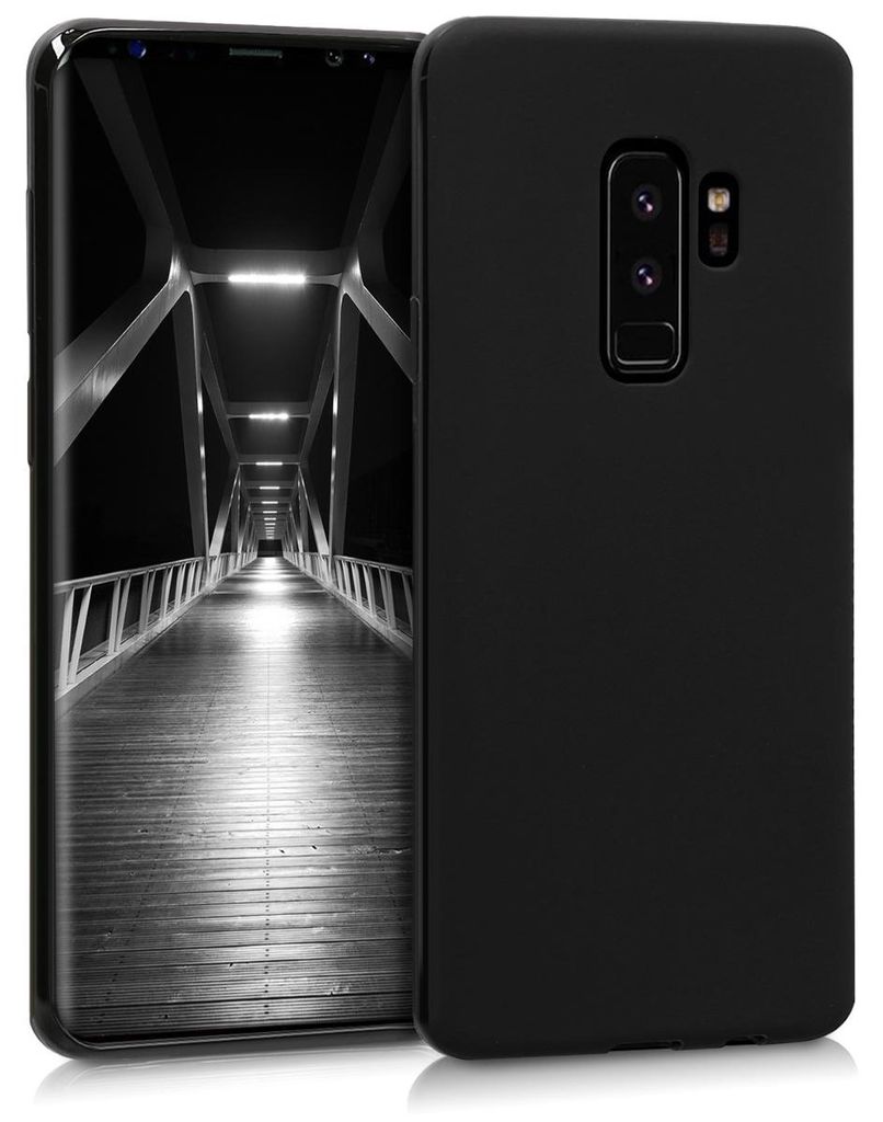 kwmobile Handyhülle für Samsung Galaxy S9 Plus Hülle - TPU Case - Kabelloses Laden - Schutzhülle Cover in Schwarz matt