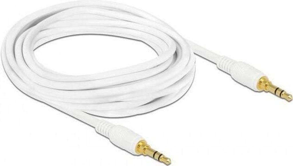 Klinkenkabel 3,5 mm 3 Pin Stecker > Stecker 3 m weiß Produktbild 