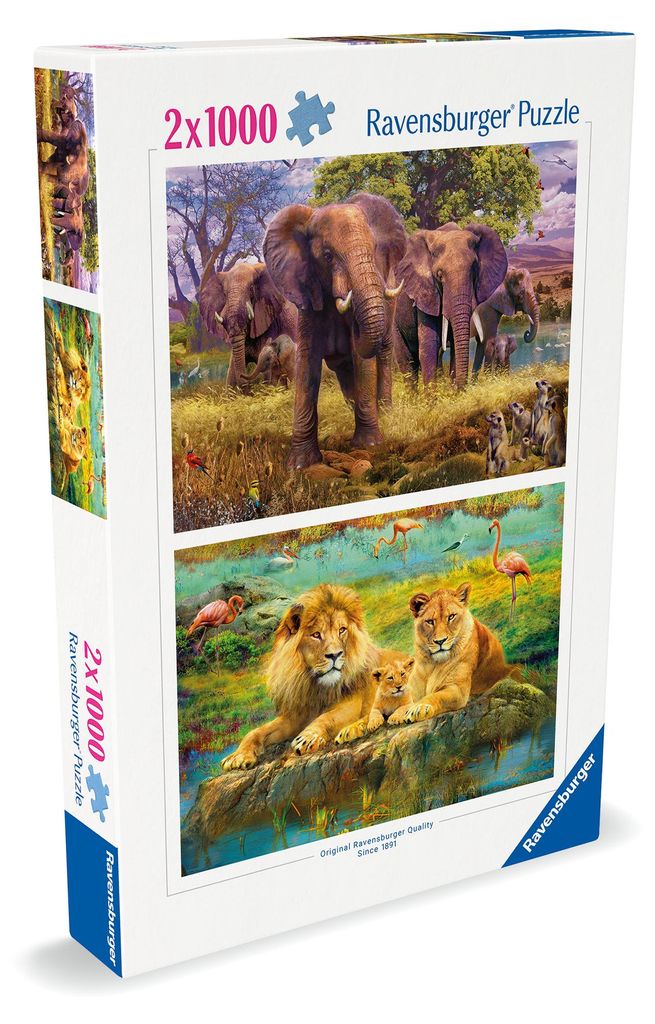 Ravensburger, Afrikanische Tiere, 2x 1000 Teile Puzzle