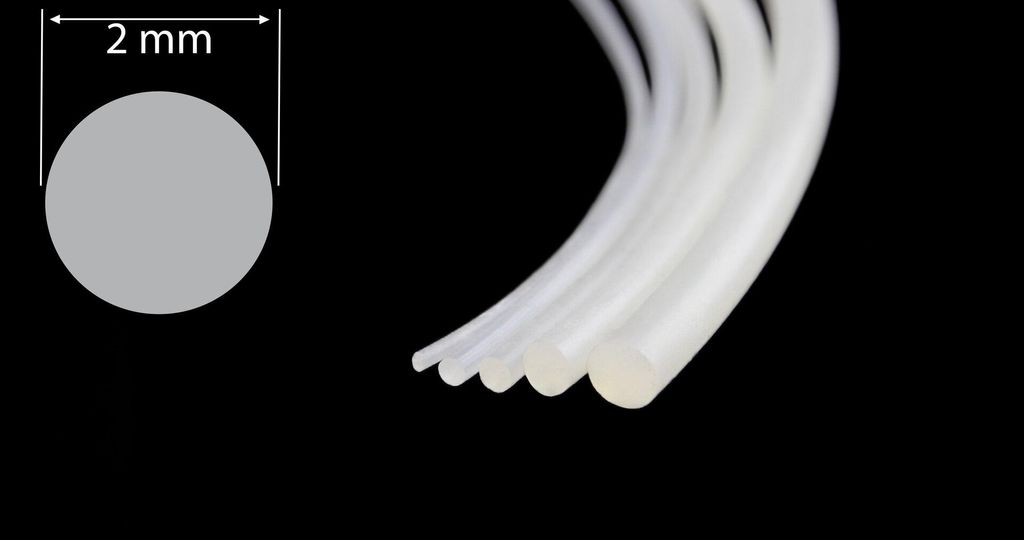 RS2-SIL-VG - Rundschnur 2 mm Rundschnüre aus Silikon grau/transluzent Gummi Vollgummi Rundprofil