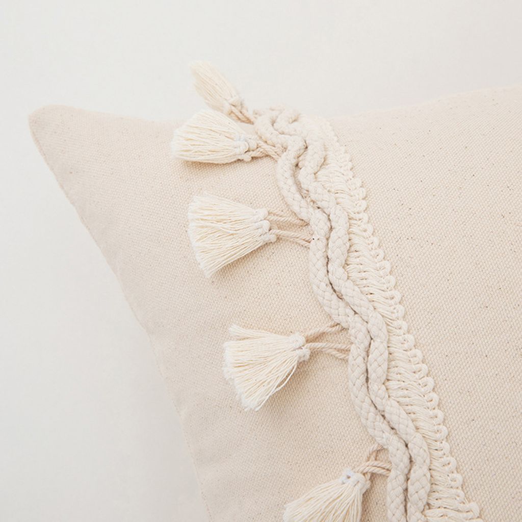 PLWORLD Boho Kissenbezüge Mit Quasten – Chenille-Stoff, Getuftet, 45,7 X 45,7 Cm, 2er Set (ohne Kissen)