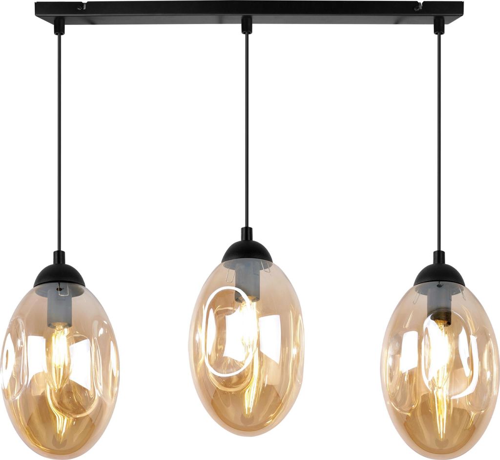 Elegante Hängelampe – Glas Deckenlampe Kronleuchter Leiste für Küche, Wohnzimmer und Schlafzimmer im Loft Stil