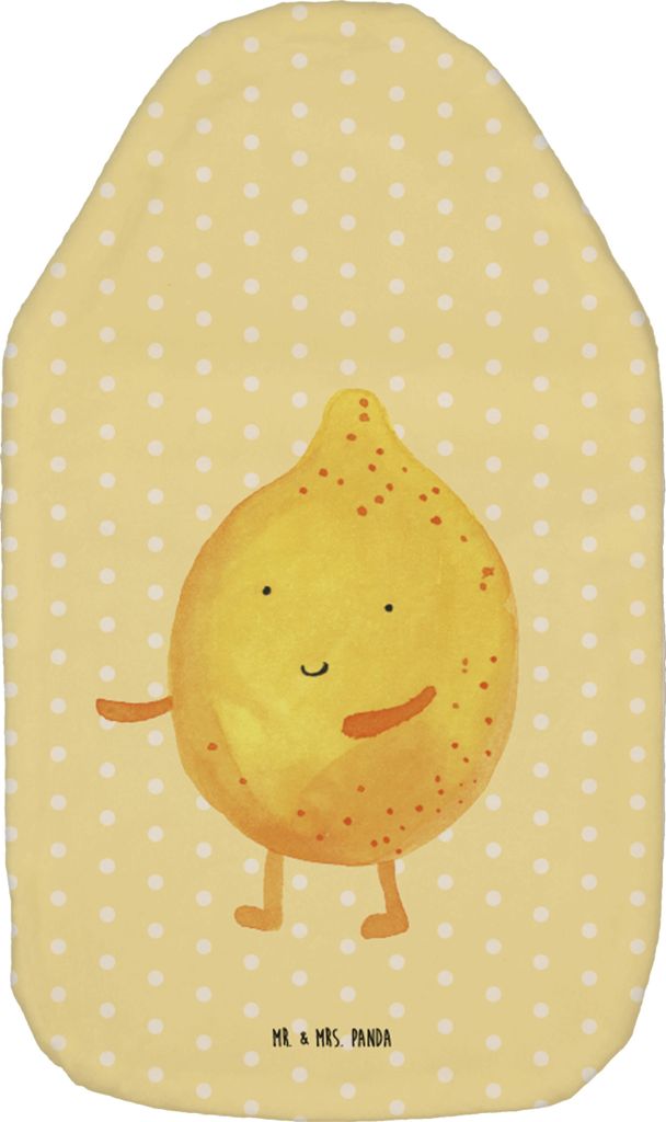 Mr. & Mrs. Panda Wärmekissen Beste Freunde Zitrone - Gelb Pastell - Geschenk, Wärmflasche, Plüsch, Bettflasche, Lustige Sprüche, warmwasserflas...
