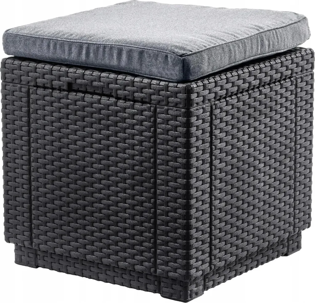 Solution rangement extérieur : tabouret coffre graphite étanche et robuste