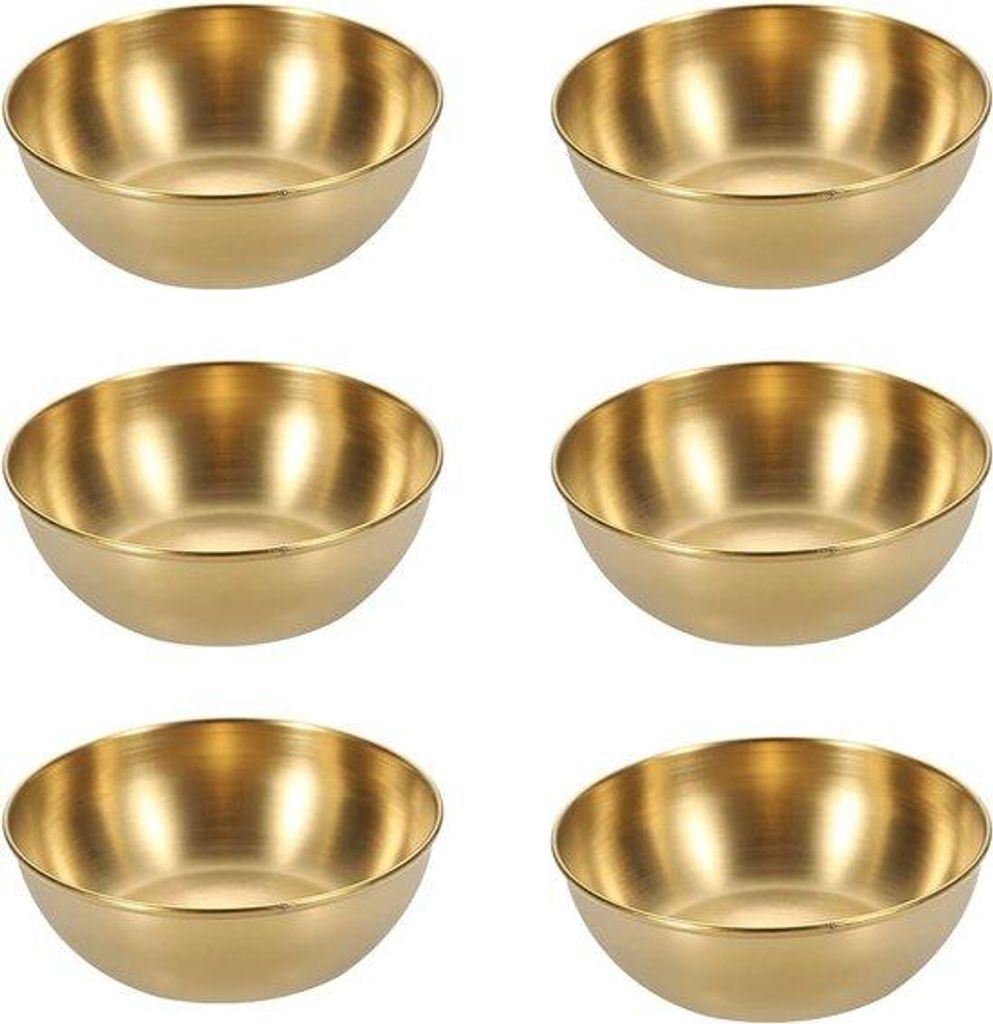 Lot de 6 coupelles rondes dorées pour amuse-bouches et Image du produit 