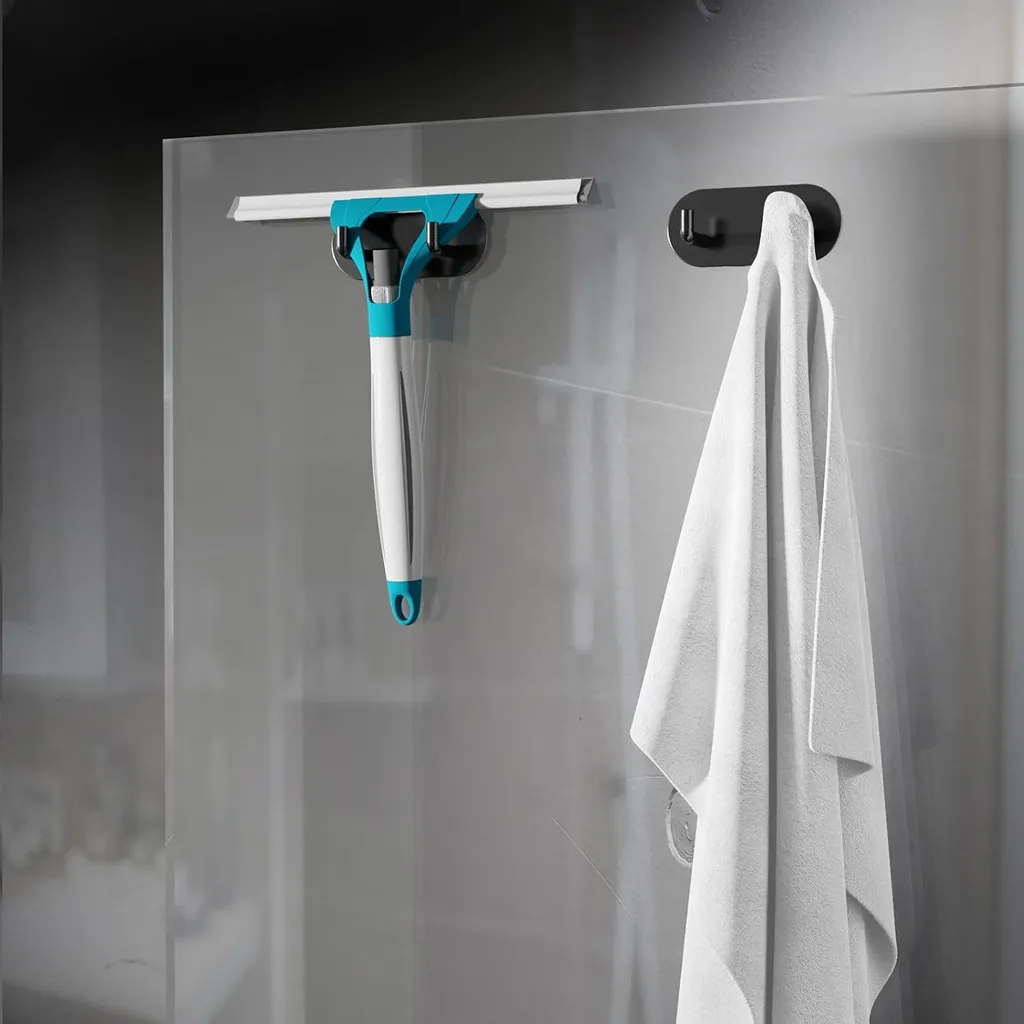 Accroche serviette inoxydable noir autocollant sans perçage set 5
