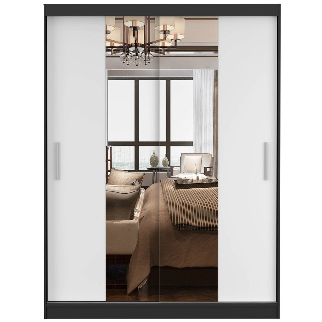Kleiderschrank Schwebetürenschrank Schrank 150 cm Produktbild 3
