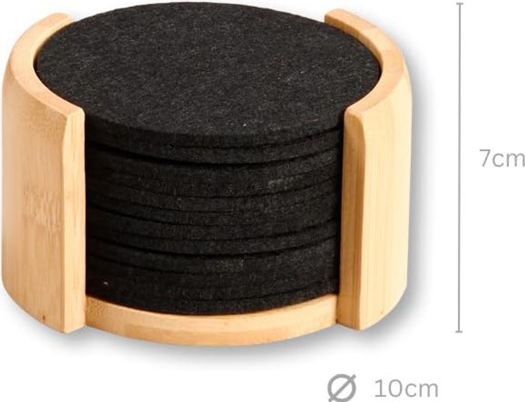 KESPER 38110 Lot De 10 Sous-verres En Ardoise 13 X 13 Cm