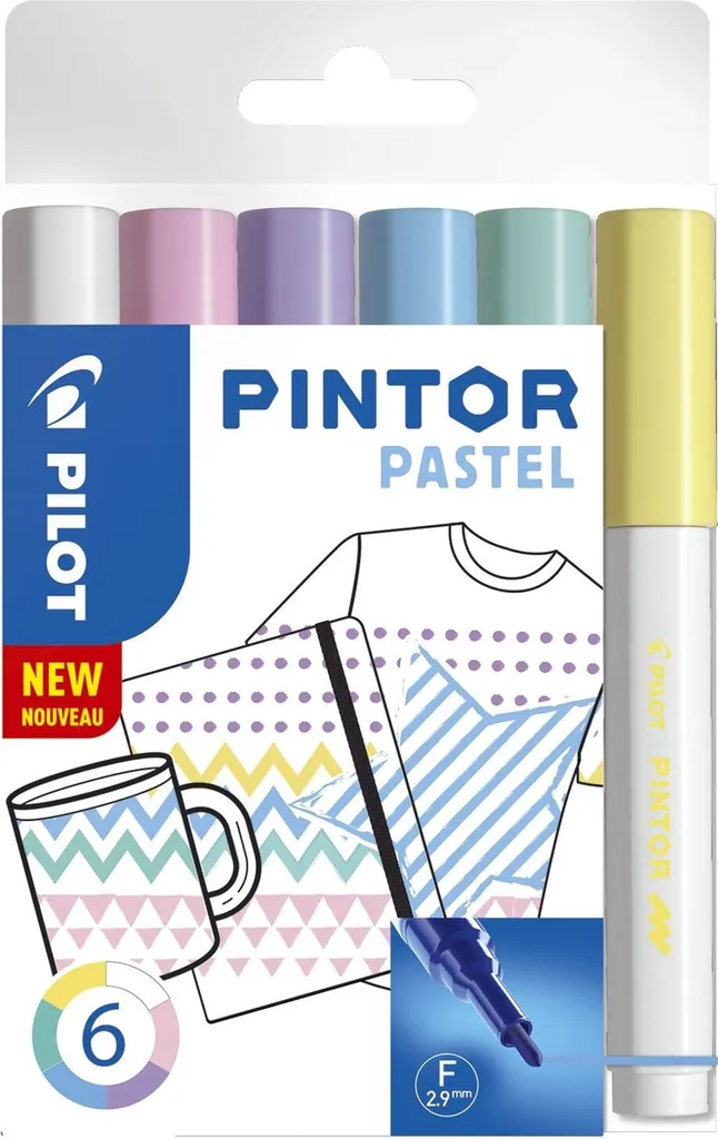 Pilot Pintor Pastel Set 6 - Pennarelli Sicuri per Lavoretti e DIY