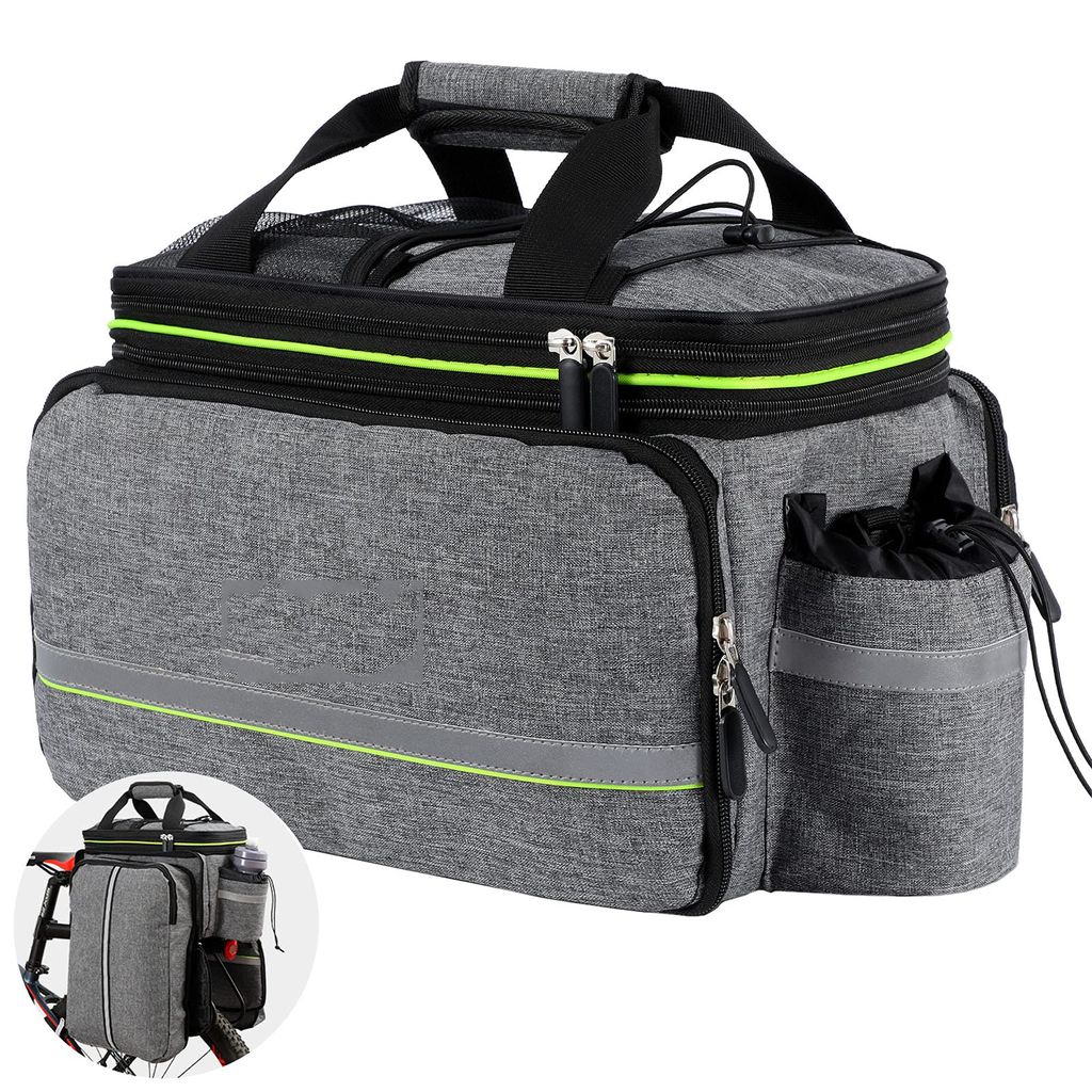 3in1 Fahrradtasche für Gepäckträger 35L Wasserdicht Fahrrad Gepäckträgertasche Reflektierend Hinter Gepäcktasche Skalierbare Fahrrad-Rücksit...