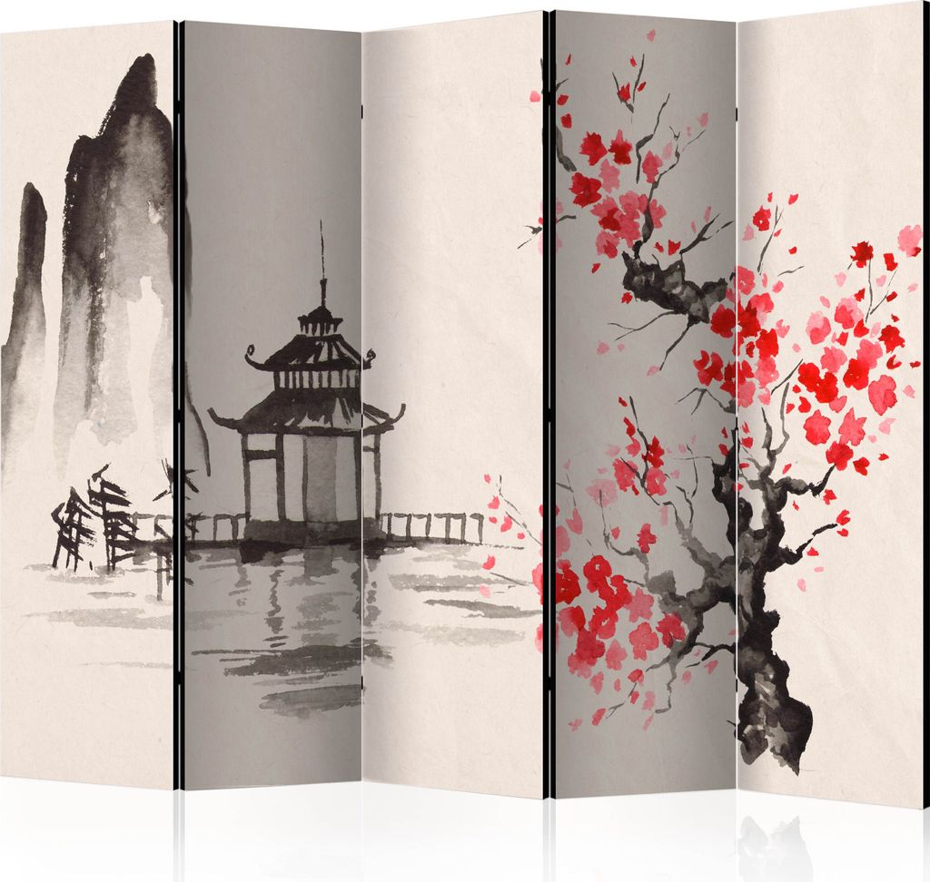 Neuheit! Dekorativer Paravent Raumteiler Trennwand Foto-Paravent Spanische Wand XXL KIRSCHBLÜTE JAPAN 225x172 cm p-B-0059-z-c