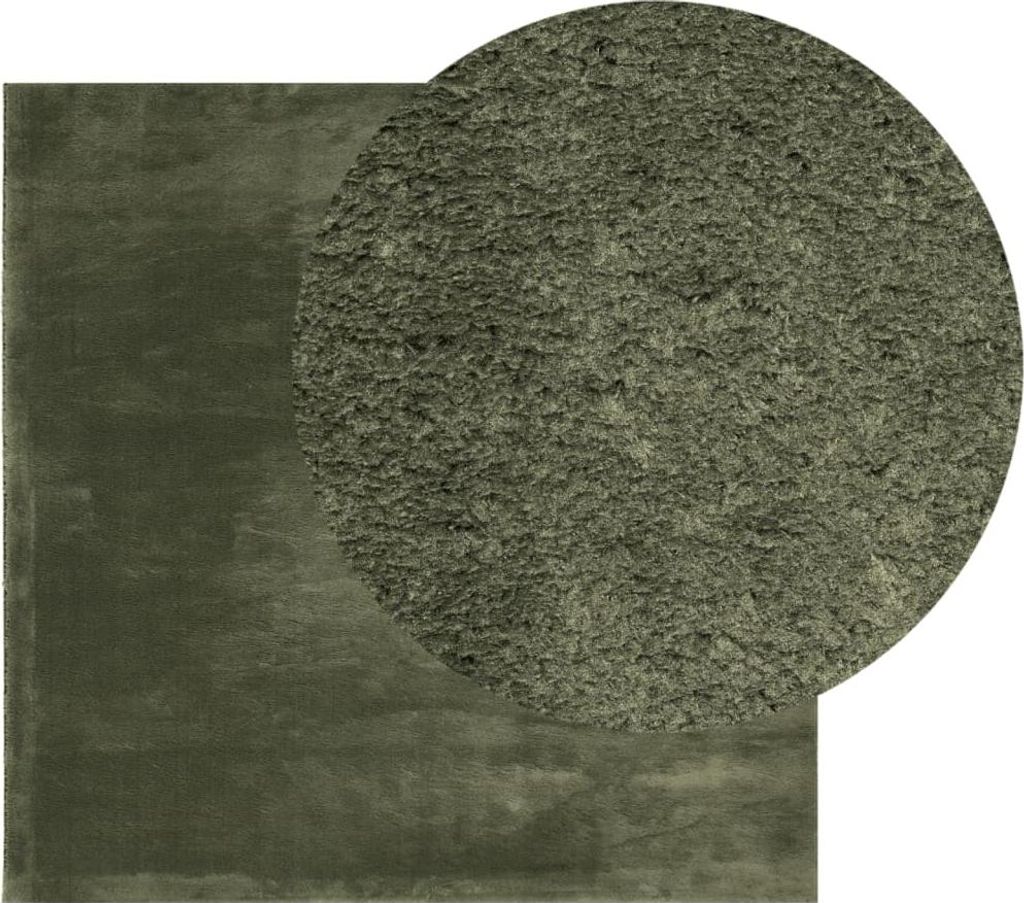 vidaXL Teppich HUARTE Kurzflor Weich und Waschbar Waldgrün 160x160 cm