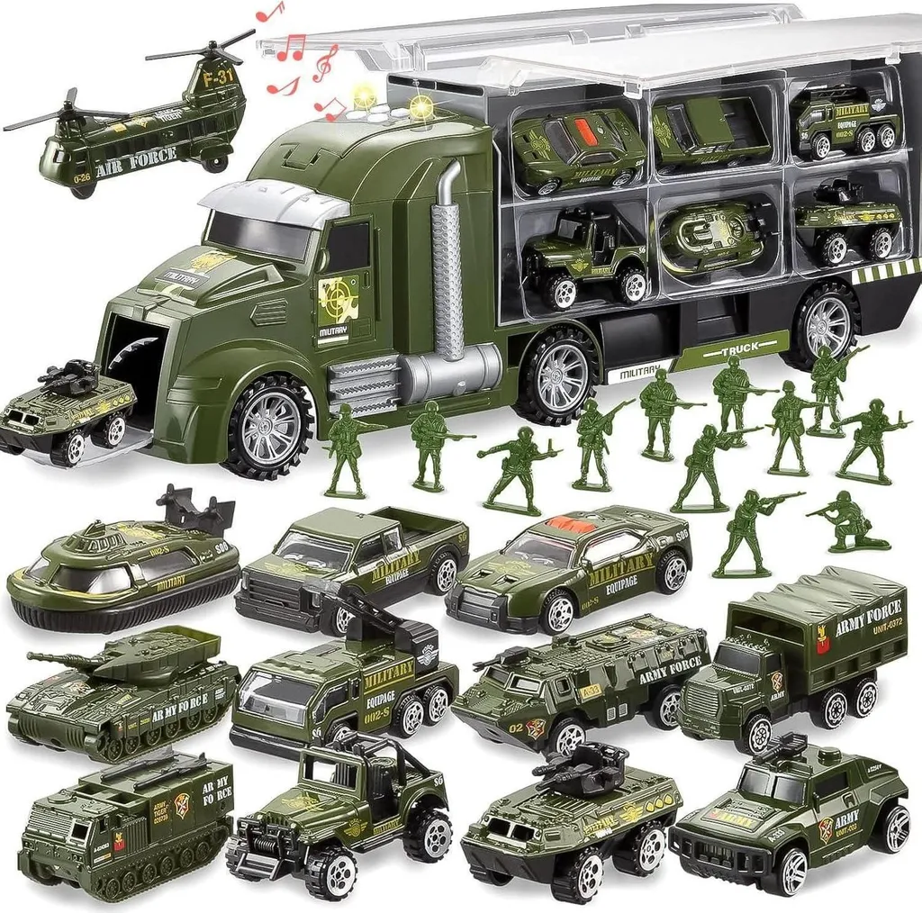 Cadeau Anniversaire Enfant : Camion Militaire avec Soldats et Gyrophares