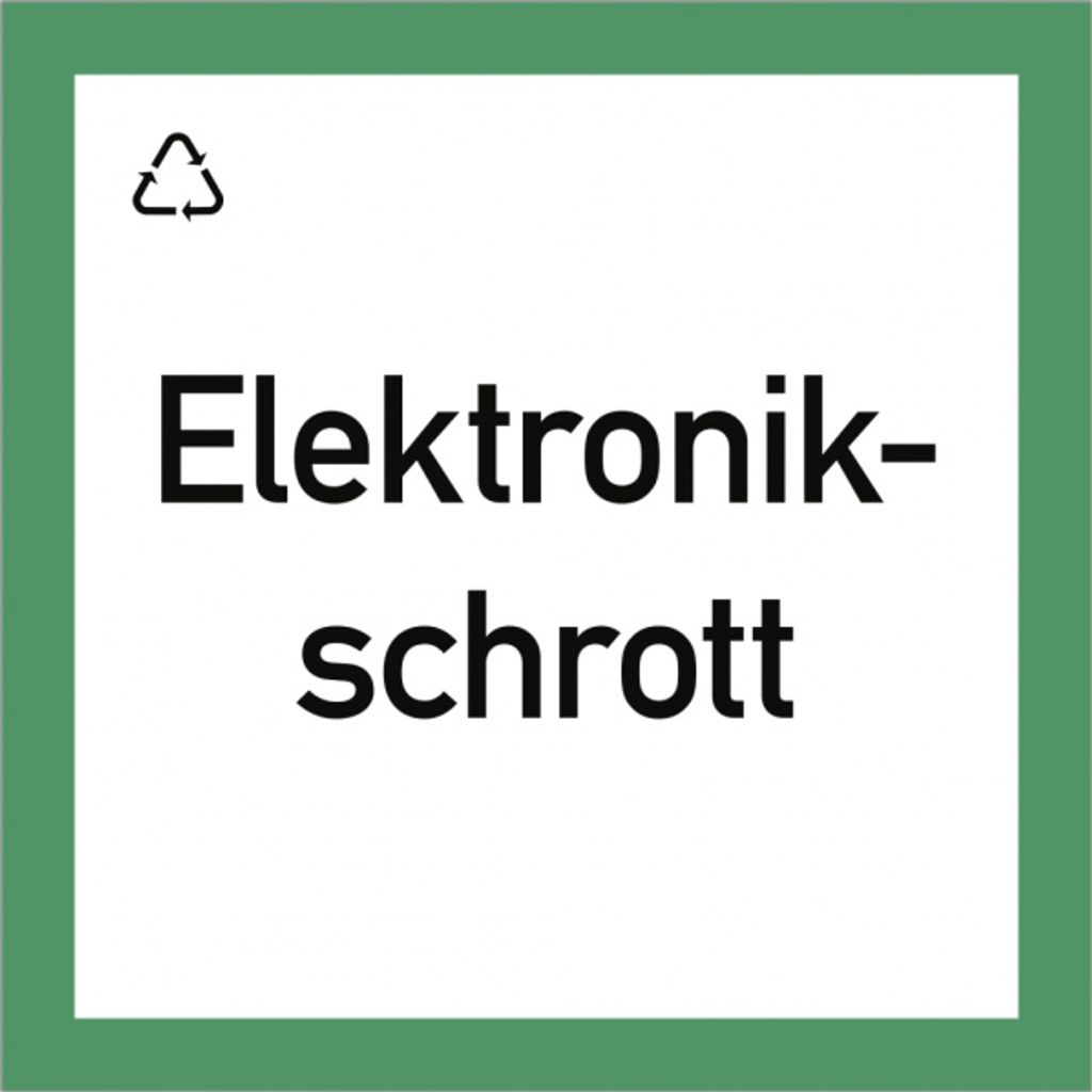 Dreifke® Wertstoffkennzeichnung "Elektronikschrott", Folie, Produktbild 