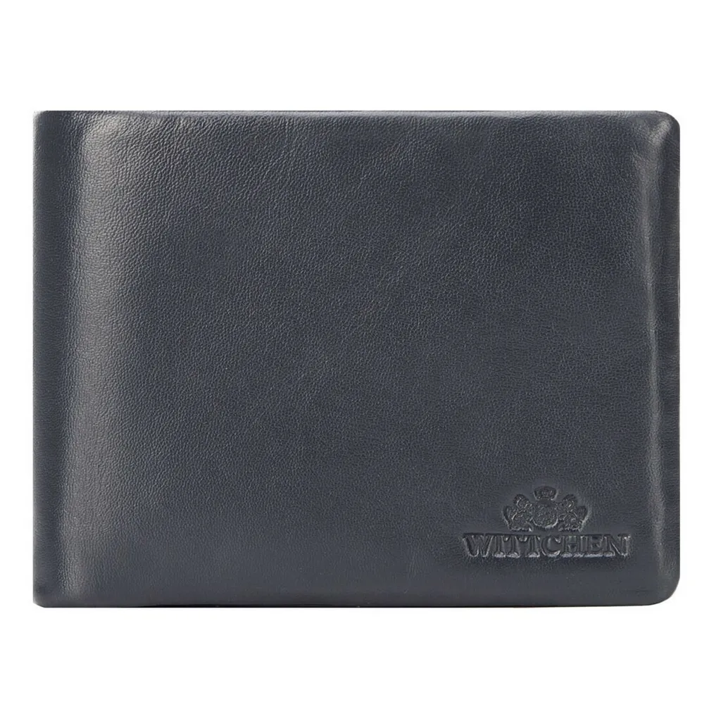 Porte-monnaie Modern 9,5x12,5cm - Petit Portefeuille Noir en Cuir Souple