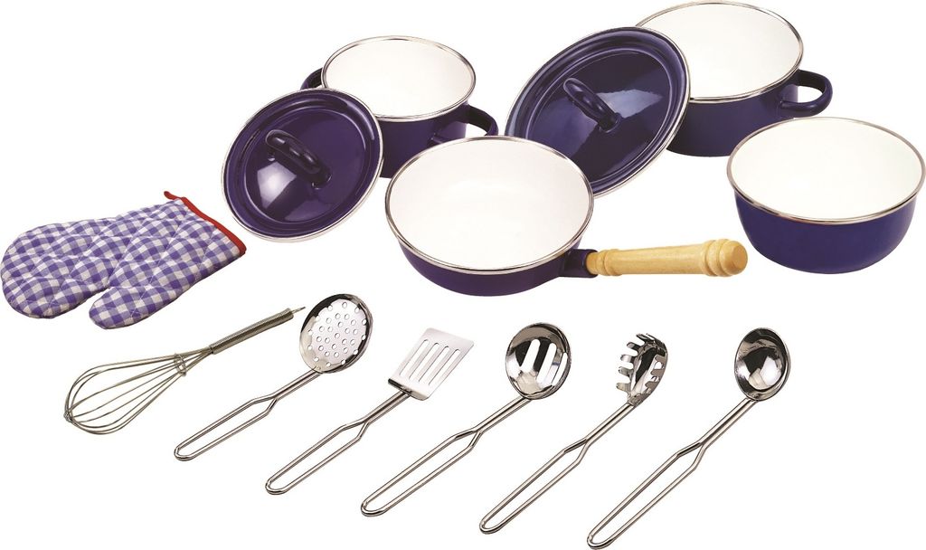 Tidlo Küchen-Spielzeug Topfset blau 13-teilig - Produktbild 